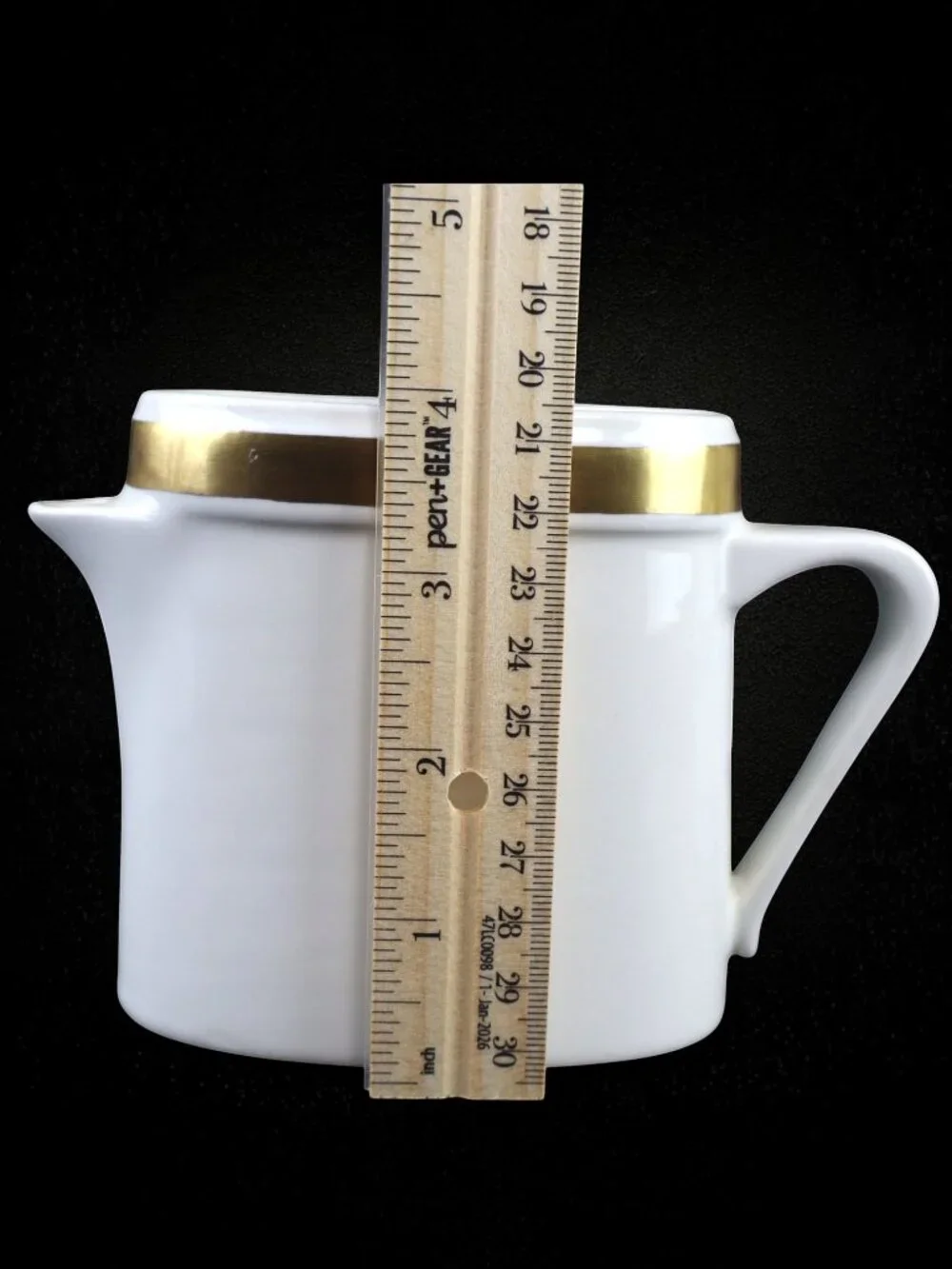 Rare Ernest Sohn Creations MCM Coffee Set 3 Pc White Porcelain Gold Band USA